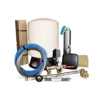 Köp online E.M.S Djupbrunnspumpspaket DX 4-05 4" 50 liter/min 230V djup 20 meter med hydropress i stål 60 liter