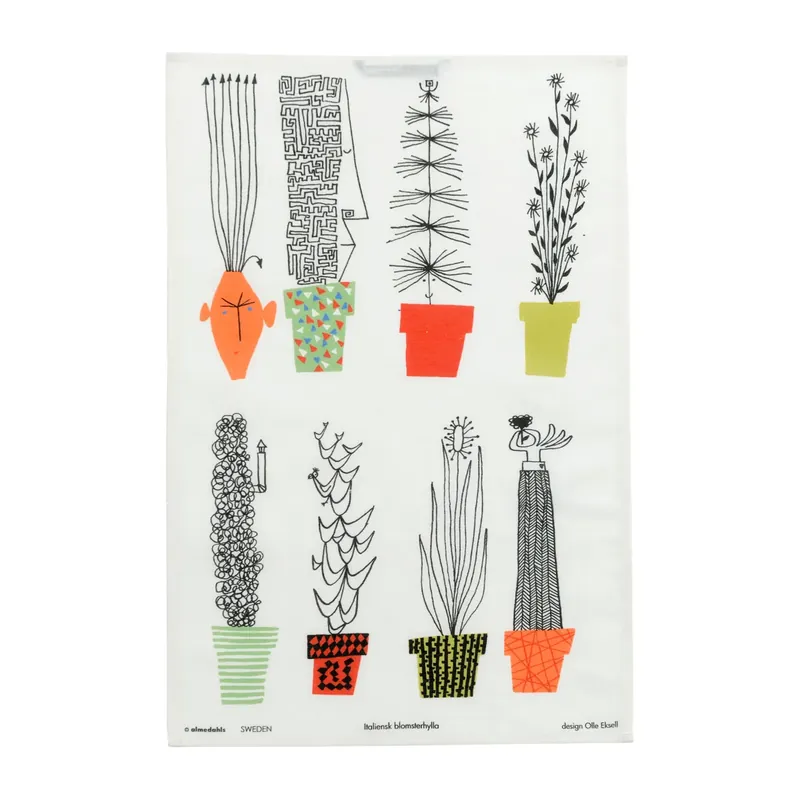 Rabatter Italiensk blomsterhylla kökshandduk 47x70 cm från Almedahls