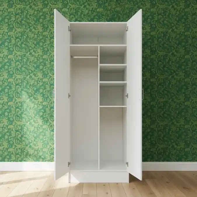 Billigare Byggelit Garderob vit dubbel 1000 mm x 2080 mm