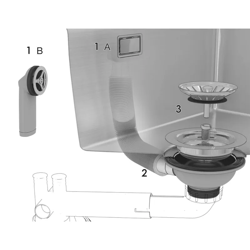 risnedsättning Intra Ventilset med brädavlopp krom R40