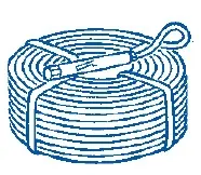 I lager Debe, Elkabel, med pågjuten snabbkoppling, 4x1,5mm,L=80m