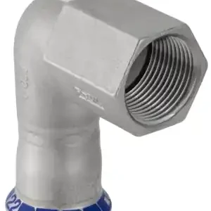 Snabb frakt Mapress, Vinkel, 1muff, invändig gänga, 18xG15x90°, rostfri