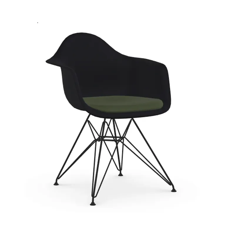 Outlet Eames plastic armchair DAR stol klädd front från Vitra