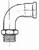 Mapress, Böj, 1muff och utvändigkonisk gänga, 22xR20x90°, elförzinkat stål risnedsättning