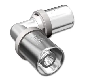 Billigare PressPex, Vinkelkoppling, AX20x90°, avz-mässing, förnicklad