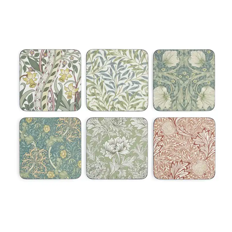 Reapris William Morris glasunderlägg 6-pack från Pimpernel