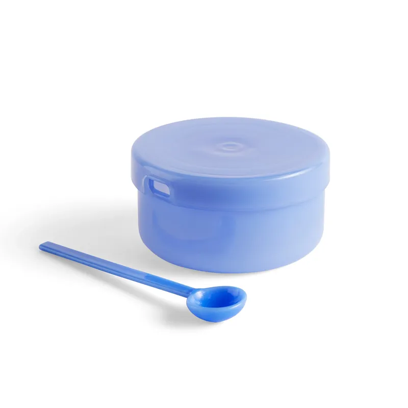 Borosilicate skål med lock och sked från HAY Köp nu