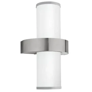 risnedsättning Eglo Vägglampa Utebelysning Eglo Beverly Silver/Vit - Trädgård & spabad