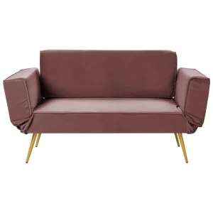 Handla nu Touya Bäddsoffa 2-sits Guld/Rosa - Möbler