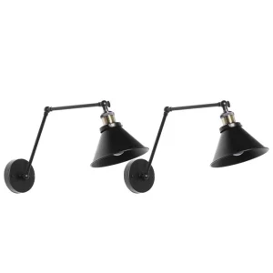Extra rabatt Narve Vägglampa 2 st E27 Svart - Belysning & el