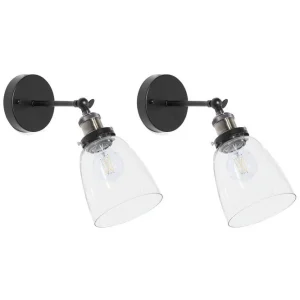 Lovataia Vägglampa 2 st E27 Svart - Belysning & el Nyhet