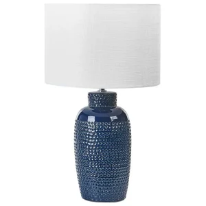 Expressleverans Samoste Bordslampa 53 cm E27 Marinblå/Vit - Belysning & el