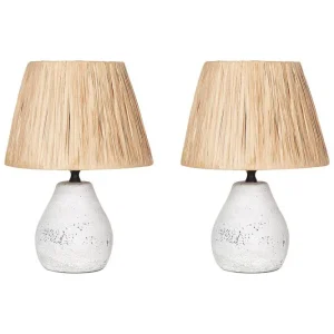 Favignito Bordslampa 2 st 31 cm E27 Vit/Natur - Belysning & el Snabb frakt