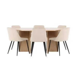 Säker betalning Venture Home Matgrupp Strada Runt 120/170 cm med Night Stolar 6 st 6 st - Möbler