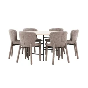 Venture Home Matgrupp Copenhagen Runt 140 cm med 6st Astoria Stolar Vit / Svart, Brun Vit / Svart, Brun - Möbler Begränsat antal