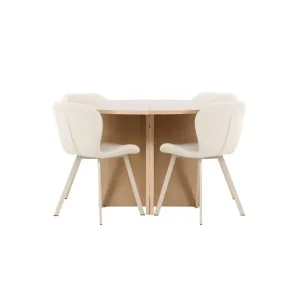 Venture Home Matgrupp Strada Runt 120/170 cm Vit med Lilja Stolar 4 st 4 st - Möbler Trygg betalning