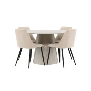 Venture Home Matgrupp Lanzo Runt 120 cm med 4st Night Stolar Beige Beige - Möbler Populär