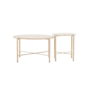 VIND Soffbordset VIND Sandhamn 2st Runda 70 cm/40 cm Beige - Möbler Endast denna vecka