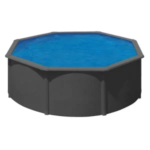 Köp online Swim & Fun Pool Stål Swim & Fun Grundläggande runda Ø360 x 120 cm, Antracitgrå Ø360 x 120 cm, Antracitgrå - Trädgård & spabad