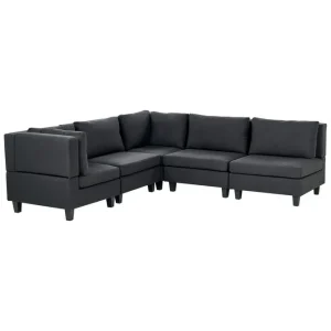 5-sits Hörnsoffa Unstad Svart, Högervänd, Polyester Svart, Högervänd, Polyester - Möbler Kundfavorit
