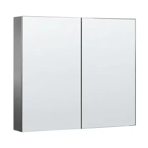 Badrumsskåp med spegel Navarra Svart, Silver, 80x14x70 cm Svart, Silver, 80x14x70 cm - Hus & renovering Populärt val
