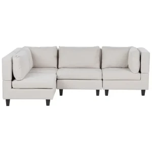 Fynd 4-sits Hörnsoffa Unstad Beige/svart, Högervänd, Polyester Beige/svart, Högervänd, Polyester - Möbler