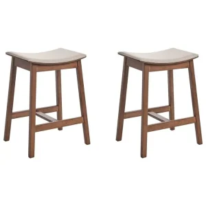 Handla nu Barstol Dixon set om 2 Beige-Mörkt Trä Beige-Mörkt Trä - Möbler