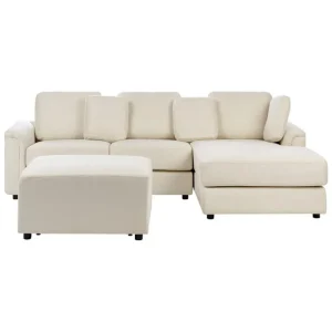 Utförsäljning 4-sitssoffa Kohlo Beige/svart, Vänstervänd Beige/svart, Vänstervänd - Möbler