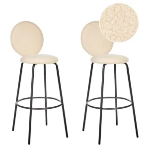 Barstol Emery set om 2 Beige-Svart Beige-Svart - Möbler Beställ idag