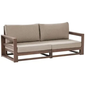 Begränsat erbjudande 2-sitssoffa Timor Mörkt trä/grått/beige, Ja Mörkt trä/grått/beige, Ja - Utemöbler