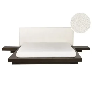 Lågt pris Dubbelsäng Zen med lamellram Mörk Trä-Vit, 160x200 cm Mörk Trä-Vit, 160x200 cm - Möbler
