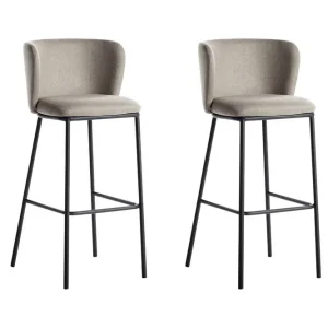 Säker betalning Barstol Mina set om 2 Beige-Svart Beige-Svart - Möbler