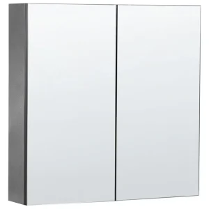 Badrumsskåp med spegel Navarra Svart, Silver, 60x14x60 cm Svart, Silver, 60x14x60 cm - Hus & renovering Extra rabatt