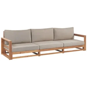 Nyhet 3-sitssoffa Timor Ljus trä/grått/beige, Ja Ljus trä/grått/beige, Ja - Utemöbler