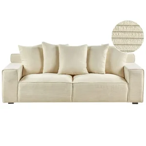 3-sitssoffa Viskan Beige, Manchestertyg Beige, Manchestertyg - Möbler Utförsäljning