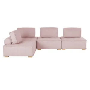 Erbjudandepris Hörnsoffa Tibro Rosa/ljust trä Rosa/ljust trä - Möbler
