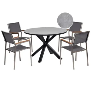Matsalsset Maletto/Grosseto Ljusgrå/Silver/Svart Ljusgrå/Silver/Svart - Utemöbler Populär