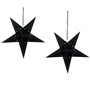Hängande dekorationer Motti set om 2 Svart, 45x18x45 cm Svart, 45x18x45 cm - Inredning Fynd