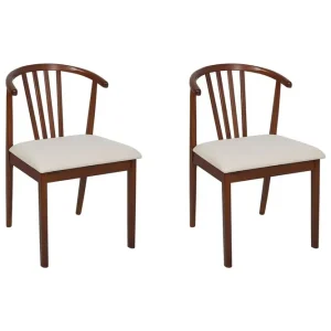 Billigare Matsalsstol Craig set om 2 Mörk Trä-Beige Mörk Trä-Beige - Möbler