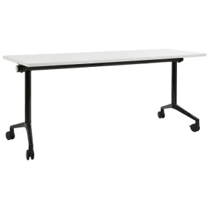 Hopfällbart skrivbord Cavi Vit/Svart, 180x60x75 cm Vit/Svart, 180x60x75 cm - Möbler Rea