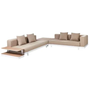 Loungegrupp med bord Missanello Beige/vit Beige/vit - Trädgård & spabad Billig