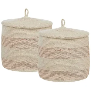 risnedsättning Korg Silopi set om 2 Beige, Orange Beige, Orange - Förvaring