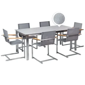 Begränsat antal Matsalsset Cosoleto Grå/Silver, 6-Sits Grå/Silver, 6-Sits - Utemöbler