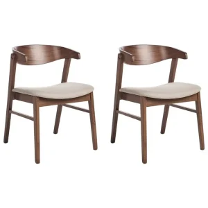Matsalsstol Lilly set om 2 Beige-Mörkt Trä Beige-Mörkt Trä - Möbler Begränsat antal