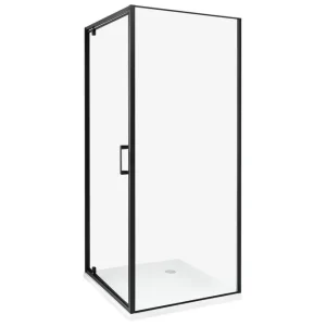 Duschväggar Darli Transparent/svart, 80x80x185 cm Transparent/svart, 80x80x185 cm - Hus & renovering Kampanj