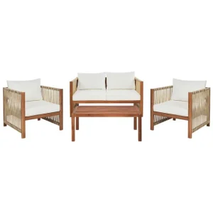 risnedsättning Loungegrupp Antria Ljus trä/beige Ljus trä/beige - Trädgård & spabad