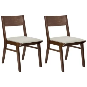 Matsalsstol Enola set om 2 Mörk Trä-Beige Mörk Trä-Beige - Möbler I lager