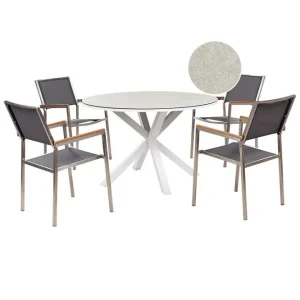 Kundfavorit Matsalsset Maletto/Grosseto Grå/vit/silver/beige Grå/vit/silver/beige - Utemöbler