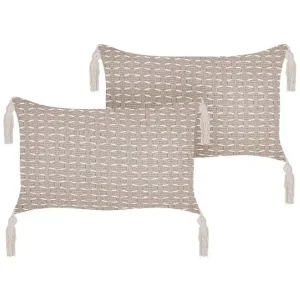 Sista chansen Prydnadskuddar Hakone set om 2 Taupe, Rektangulär Taupe, Rektangulär - Textil & mattor