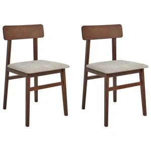 Utförsäljning Matsalsstol Stacy set om 2 Mörk Trä-Beige Mörk Trä-Beige - Möbler